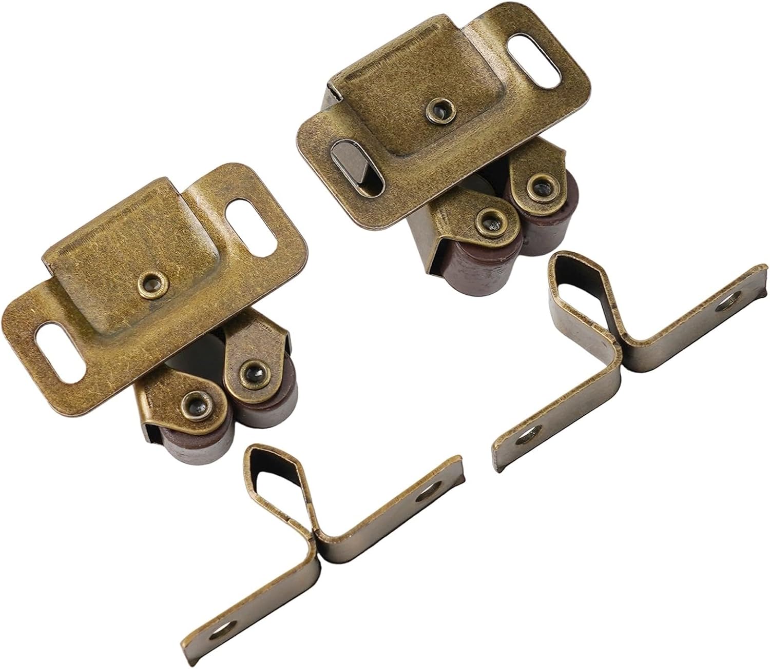 Roller Catch Cabinet Door Latch Lock Caravans, Motorhomes & Boats – Steel, Silver/Gold/Bronze Finish, Install, Secure Light-Door Closure(Green Bronze)