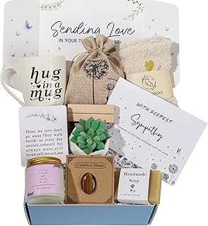Sympathy Gift Baskets for Women, Sympathy Gifts for Loss of Loved One, Thinking of You Grief Gift, Get Well Gifts for Women, Sending Hug for Grieving Friend, Sorry for your Loss Basket