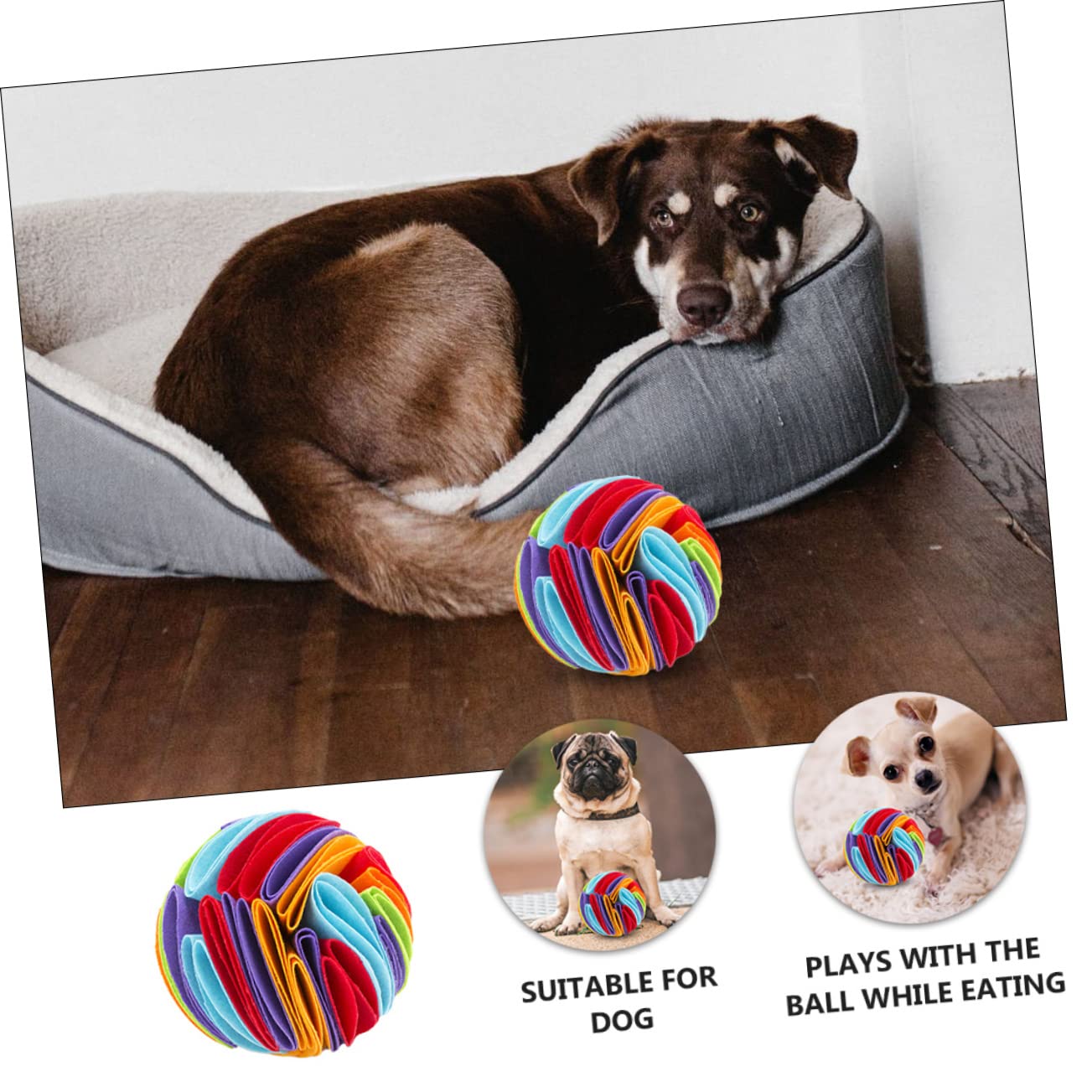Angoily 2piezas Juguete Interactivo para Perros Bola Olfativa Fugas De Comida Juguete De Masticar para Mascotas para Casa y Jardín Material De Fieltro Resistente y Colorido