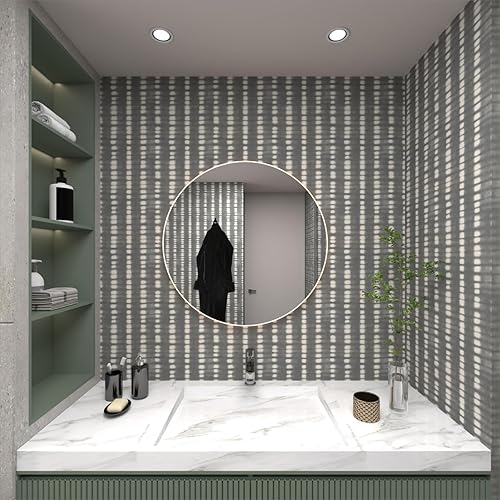 Miniatura 3 de Papel tapiz de color gris bohemio para despegar y pegar, papel tapiz geométrico moderno, autoadhesivo para dormitorio, papel tapiz de lunares gris