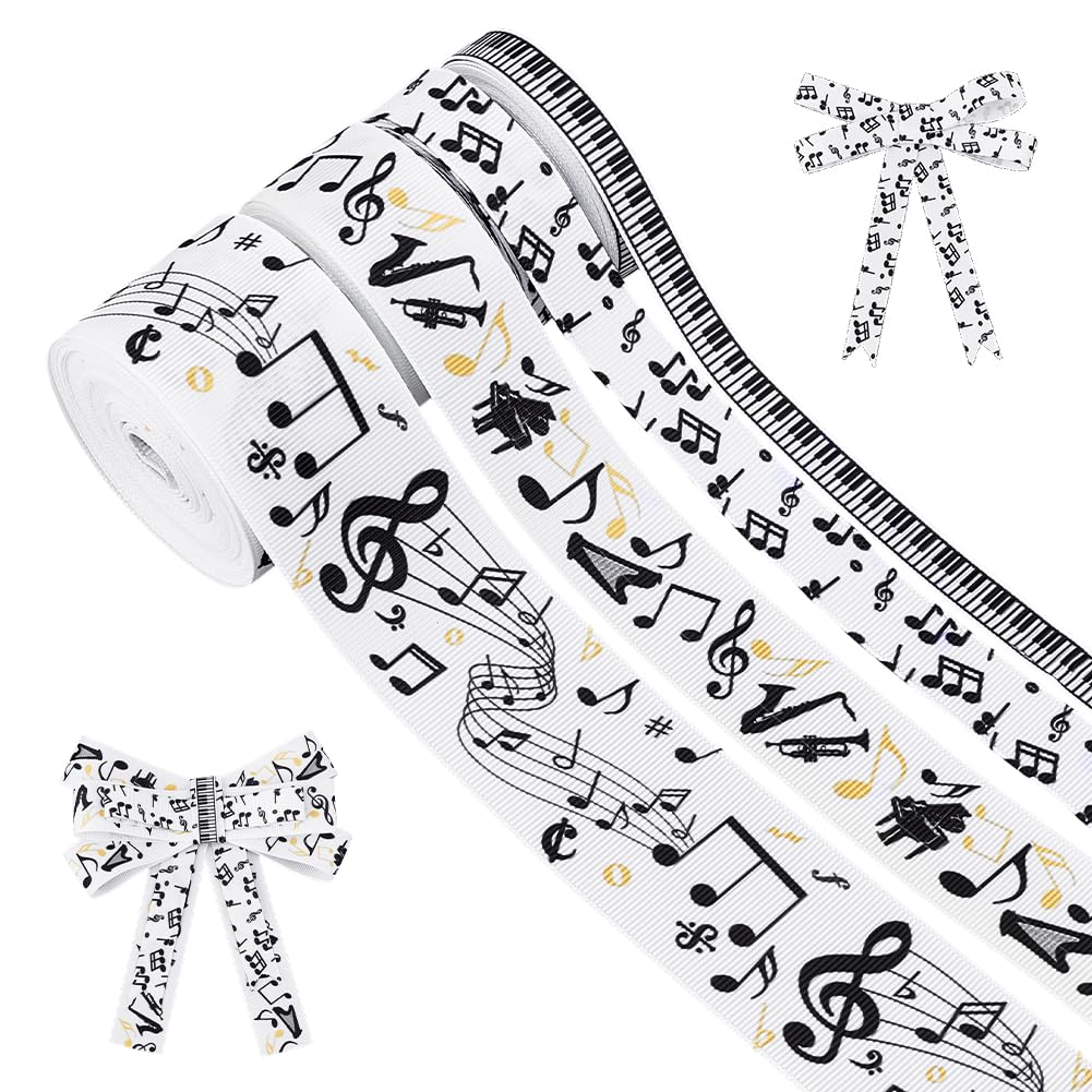 Ruban notes de musique en polyester pour vos emballages et loisirs