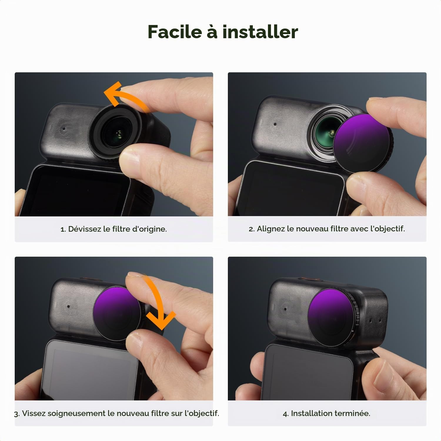 K&F CONCEPT Filtre Black Diffusion 1/4 Compatible avec DJI Osmo Nano Standard Combo, Filtre Cinématographique à 28 Couches pour Vidéo/Vlog/Portrait | Filtre cinématographique 28 couches, compatible vidéo/vlog/portrait, compatible DJI Osmo Nano Combo, FD15