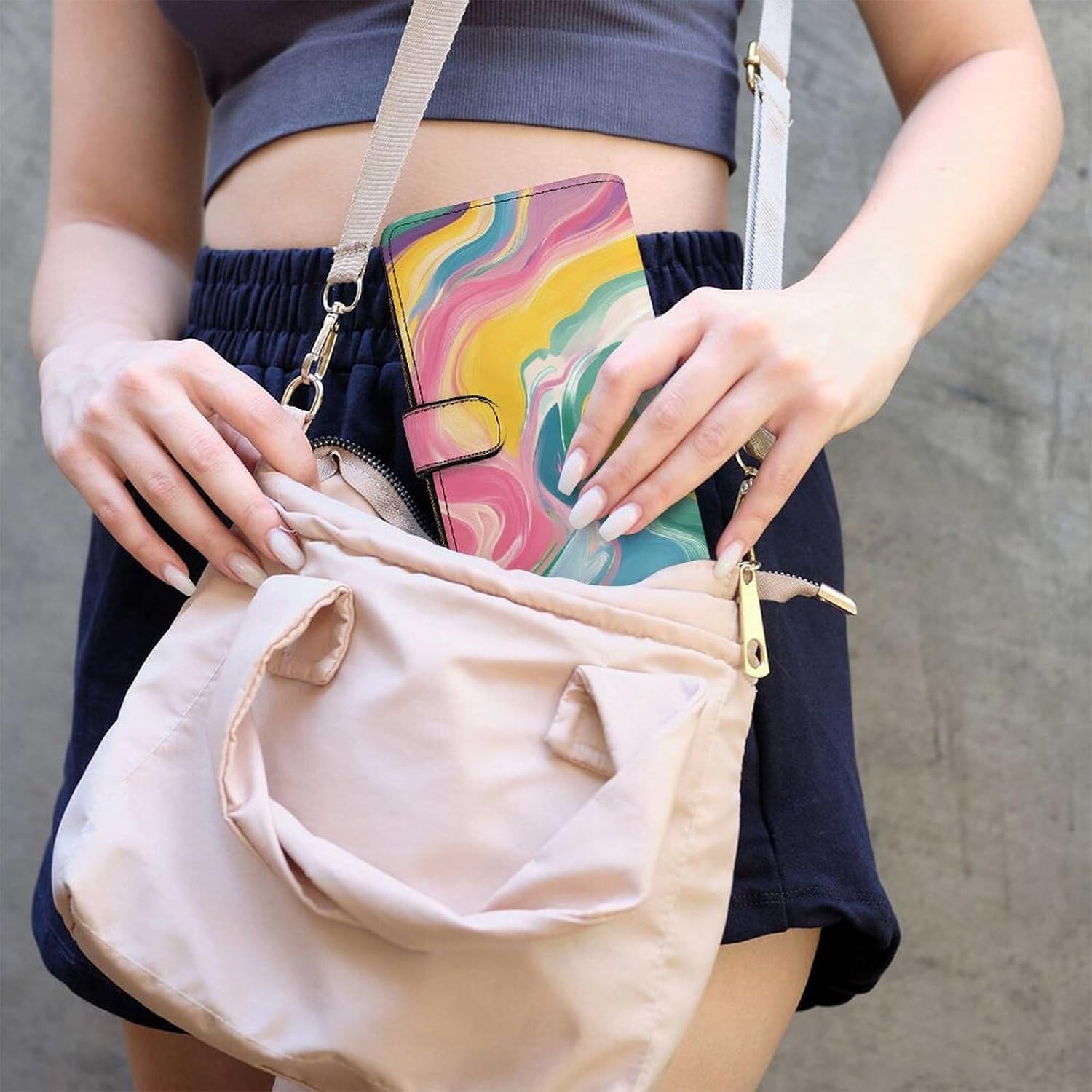 Colorful Tie-Dye Swirling Twisted Womens Wallet for Men Slim Purse Clutch Handbag with Card Holder