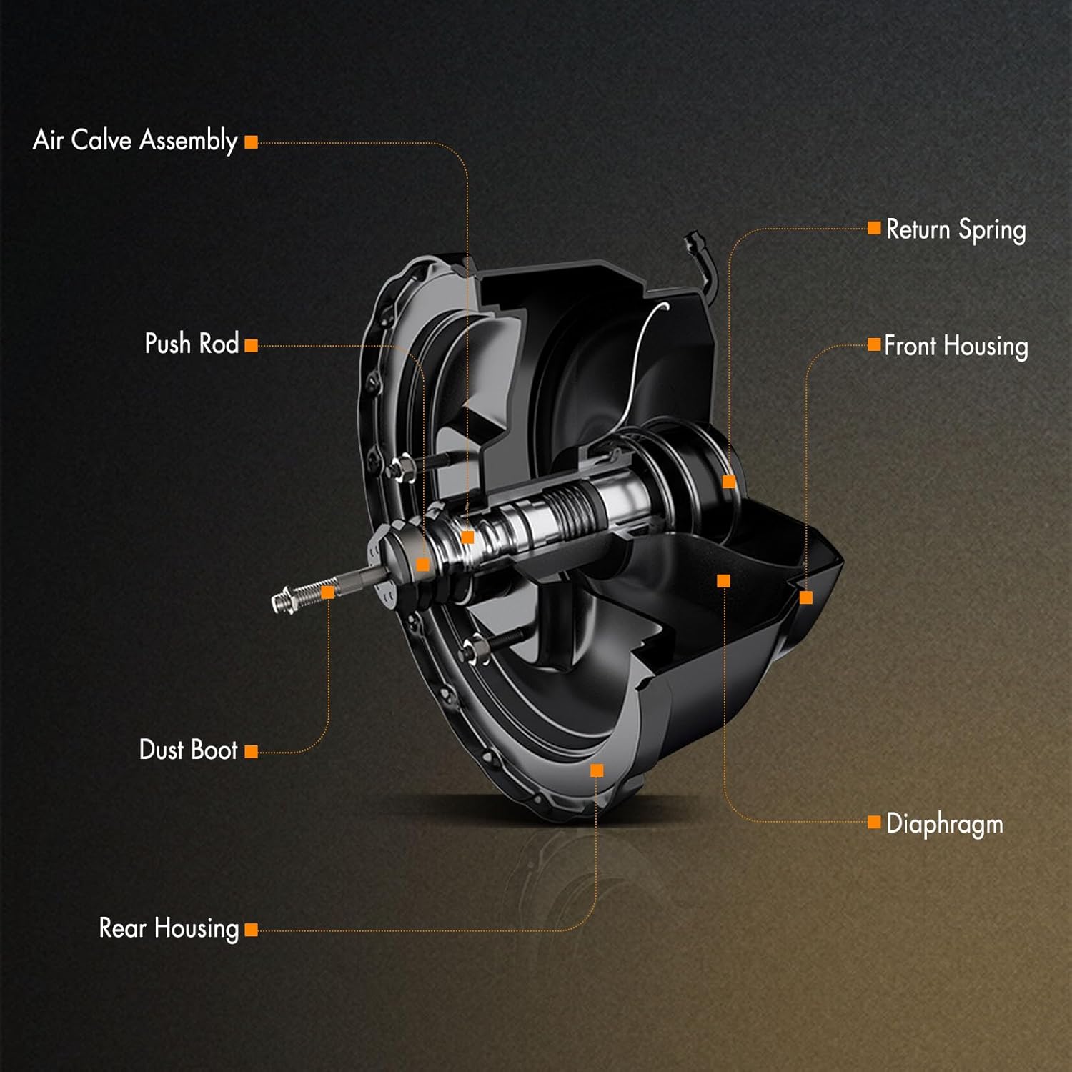 ASAPE 53-6006 New Vacuum Power Brake Booster Fit for Nissan Frontier 2000 2001 2002 2003 2004,for Nissan Xterra 2000 2001 2002 2003 2004 Replacement 536006 472107B400