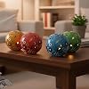 Portavelas para velas de té, farol de cerámica esférico, portavelas votivos, centro de mesa decorativo para sala de estar, portavelas de cerámica hecho a mano (verde musgo) 3