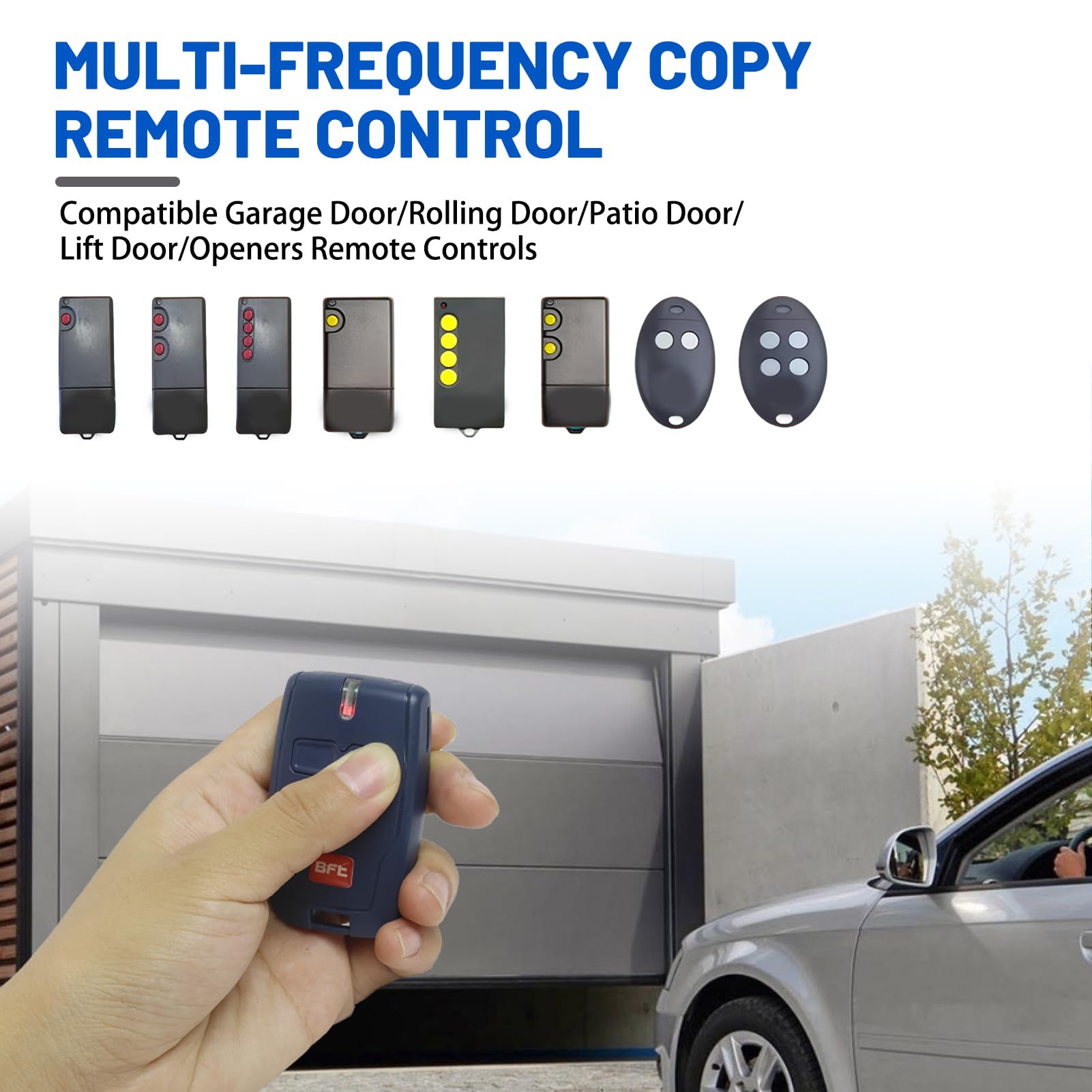 Mandos A Distancia BFT 2 Canales (pack 3) - 433.92 MHz Rolling Code, Compatibles Con Mitto, TRC, Para Puertas De Garaje Y Automatismos