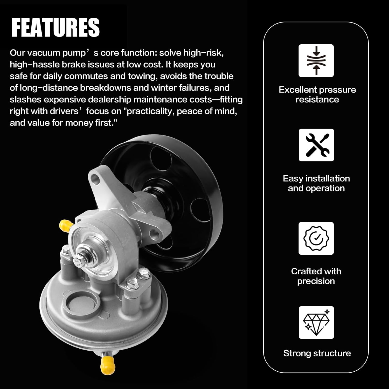 904-862 Vacuum Pump with Pulley for 1995-2020 Isuzu NPR-/HD, Fits L96 LQ4 LY6 L31 L05 3.0L-6.0L V8/L4, Replaces OE# 8972410351 97241035