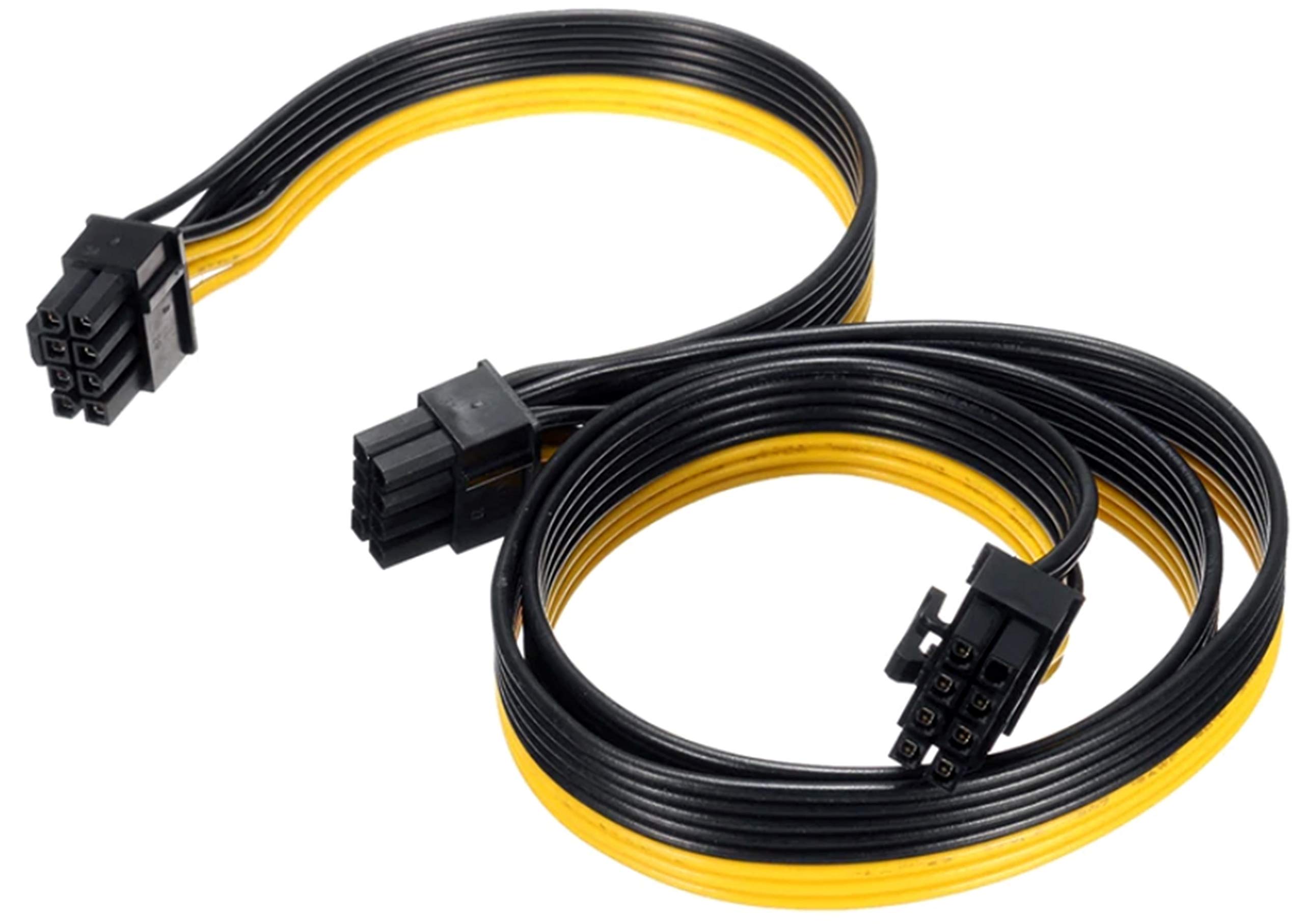 ATX 8 Pin Male to Dual PCIe 8(6+2) Pin Male, Power Adapter Cable for Corsair Corsair Thermaltake CoolerMaster Modular Power Supply 24+9 Inches