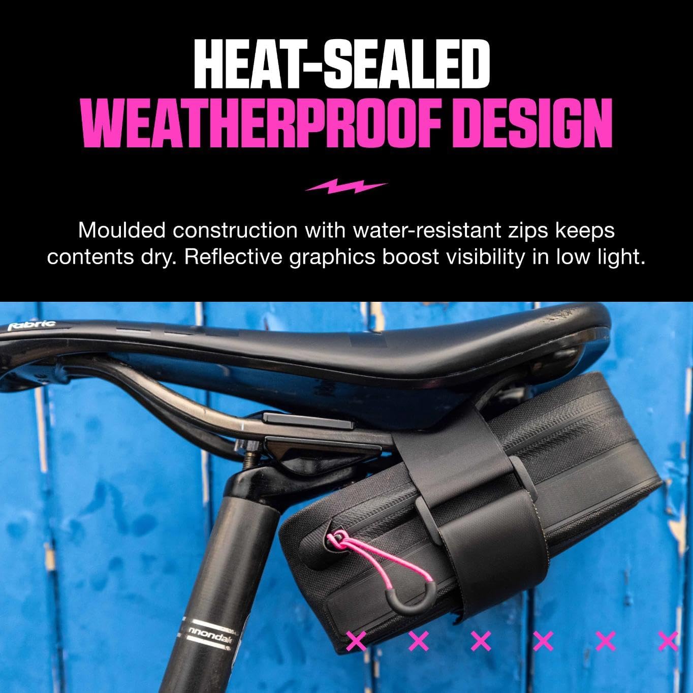 Muc-Off Saddle Bag Pack, Black - Bike Bag and Cycling Accessories for Storing Ride Essentials - Bike Storage for Bike Tools, Puncture Repair Kit, Inner Tube