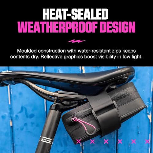 Miniatura 3 de Muc-Off Bolsa de sillín negra - Bolsa de bicicleta y accesorios de ciclismo para almacenar artículos esenciales de paseo - Almacenamiento
