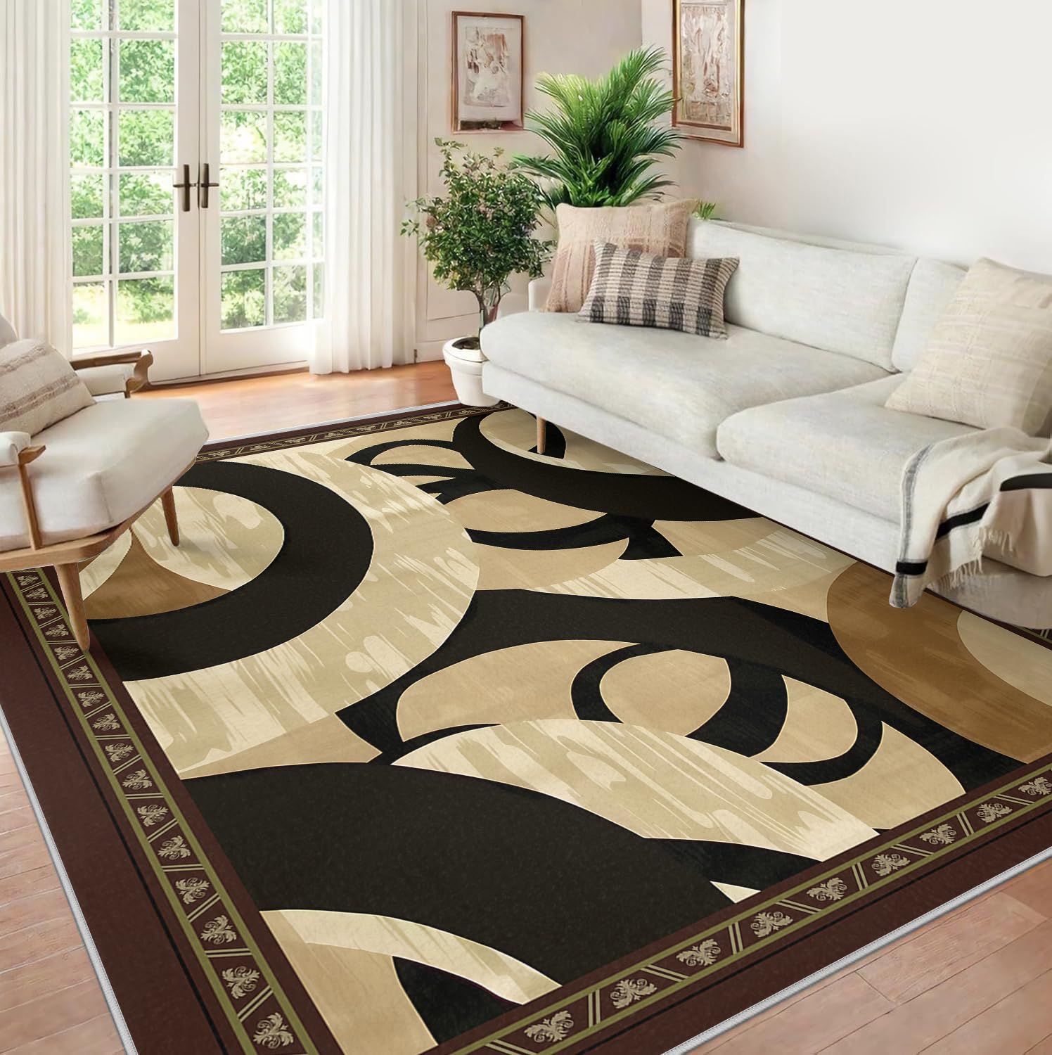 Tapis de sol intérieur abstrait pour bureau moderne et zone sous la table de séjour