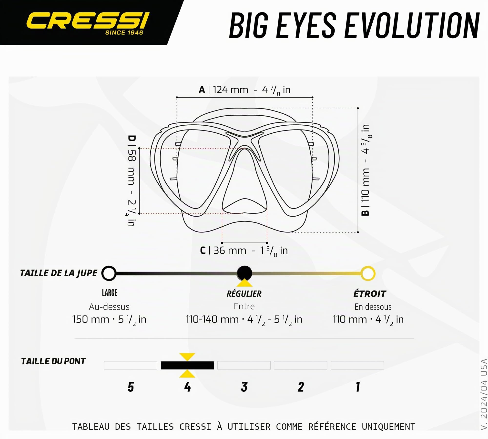 CRESSI Big Eyes Evolution Mask Clear/Pink-Masque Unique Big Eyes Evolution pour Randonnée Aquatique/Plongée, Transparent/Noir/Rose, Taille Unique Adultes