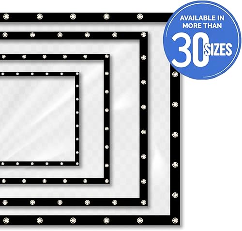 Miniatura 6 de Covers & all Lona Transparente de Servicio Pesado Impermeable, Lona Transparente de 20 mil con Ojales, Lona para Exteriores para Cubiertas de Patio