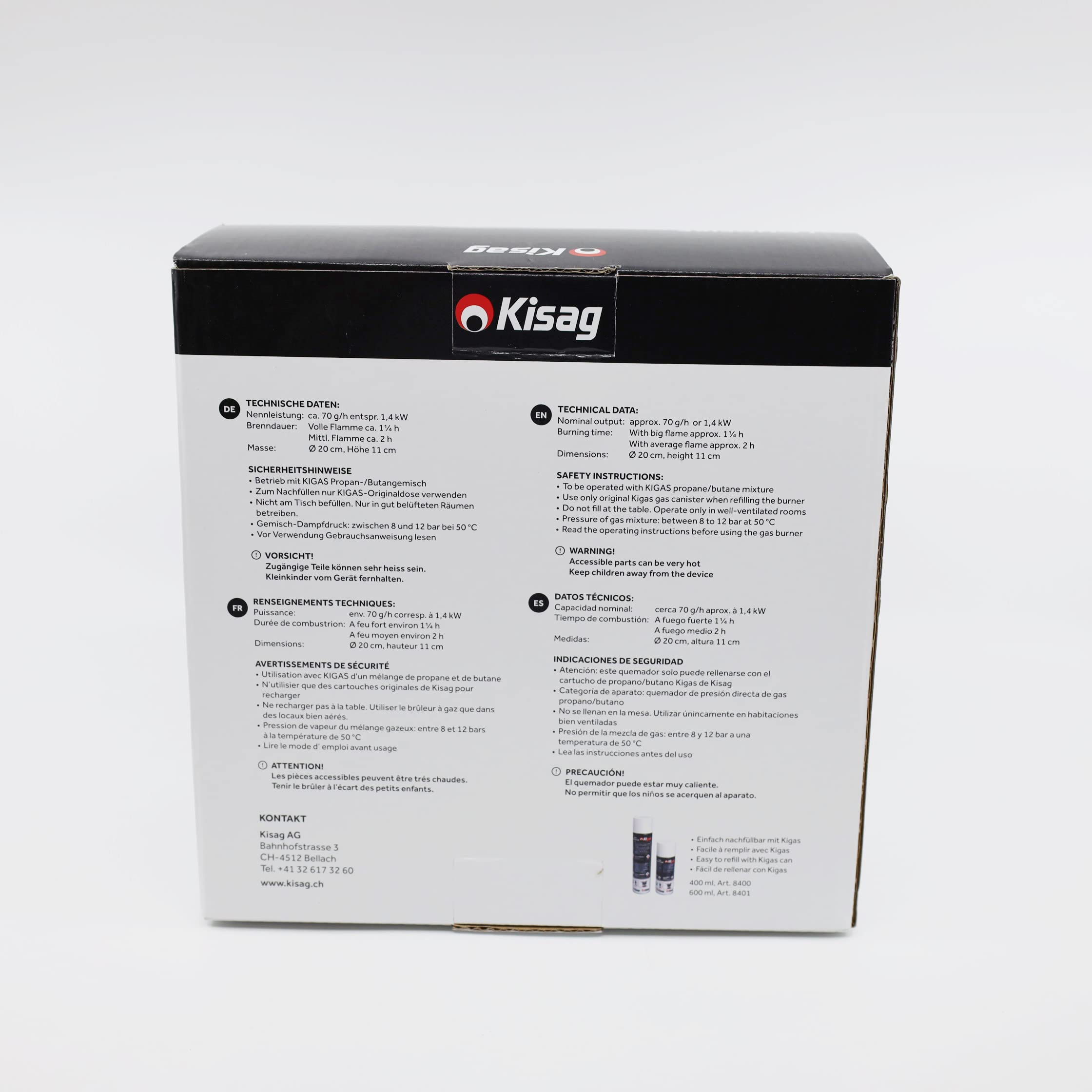 Kisag Rechaud LongFire Acero inoxidable - Estufa portátil de gas