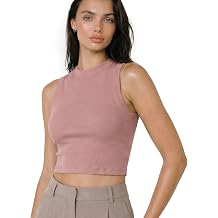 sissycos Ribbed Knit Tank Top for Women Crew Neck | textured stretch knit, clean sleeveless shape, close body fit, year-round layering, machine washable
