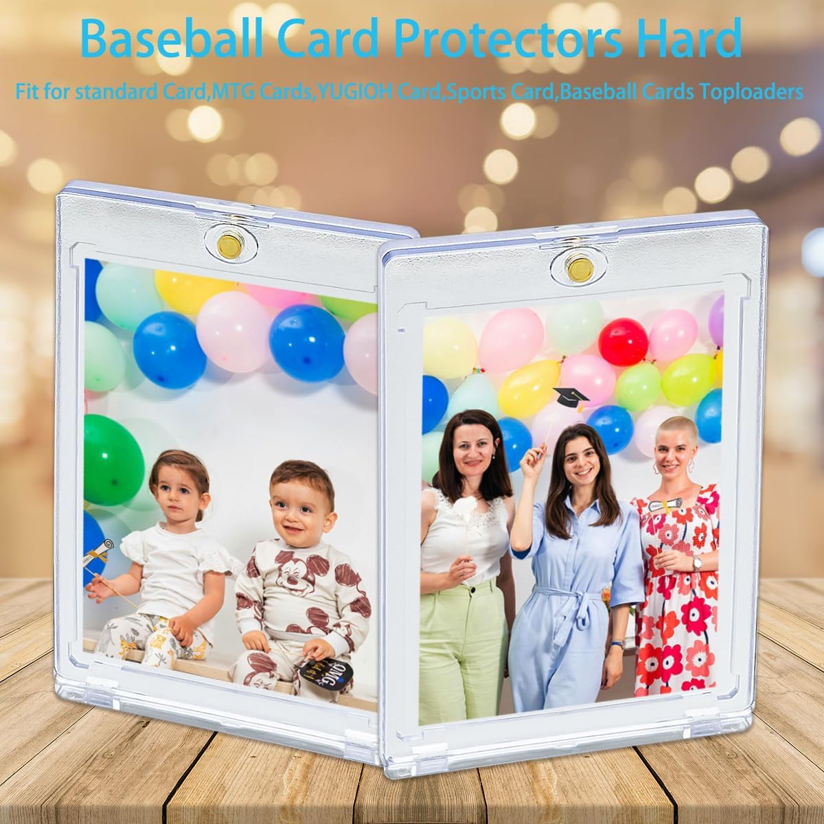 50PCS Magnetic Card Holder, 2-Piece Design with Gold Magnet, Holders for Trading & Sports Cards