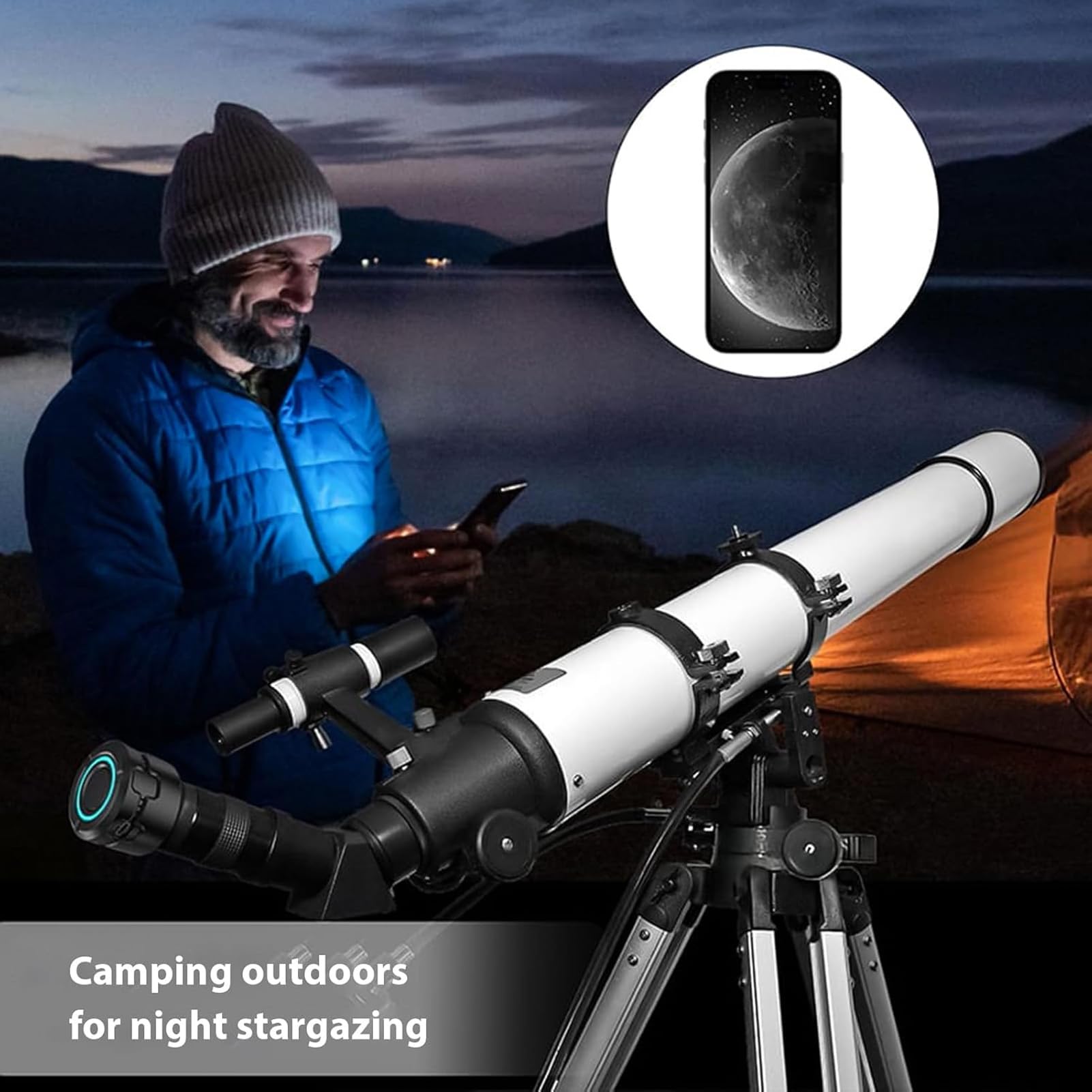 OCCELO ELETTRONICO Wifi, Registrazione Video 4K 5MP Wireless Oculare Digitale Wifi, Telescopi e Accessori per Microscopi, Fotocamera Portatile per Spottst Watching