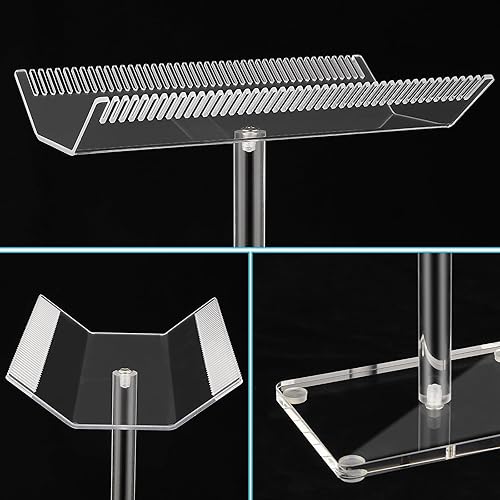 Miniatura 6 de Noverlife Soporte de exhibición de extensión de cabello acrílico grueso y elevado de 22 pulgadas, soporte de exhibición transparente para pelucas,