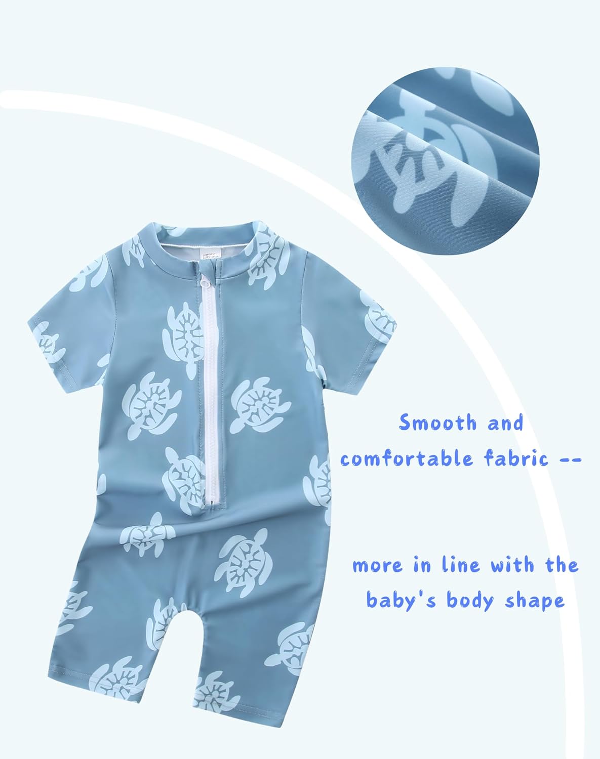 Cute Baby Boy Swimsuit Short Sleeved One Piece Bathing Suit Summer Infant Rashguard Surfing Suit - Image 6