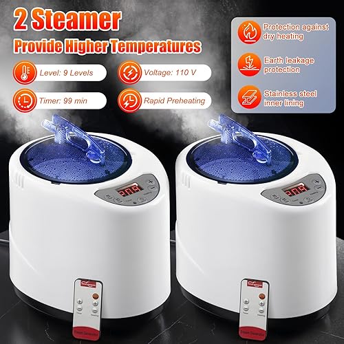 Miniatura 8 de Sauna para 2 personas, caja de sauna extragrande, tienda de campaña portátil para sauna de vapor con 2 vapores, 2 sillas plegables, 71 x 49 x 36