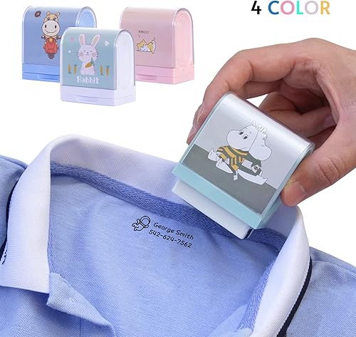Sello personalizado con nombre para niños, impermeable, juego de sellos de ropa 6 en 1