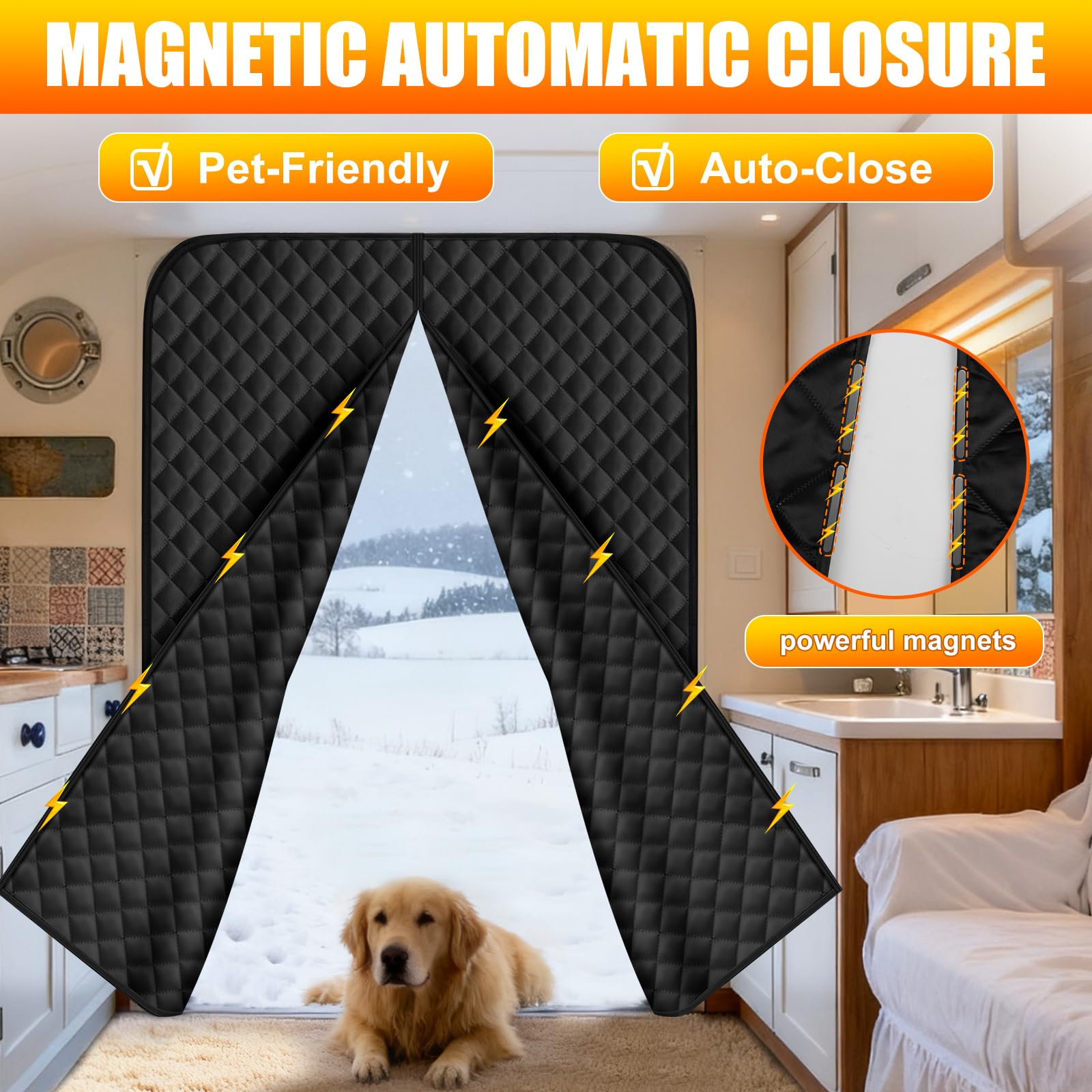 Isolierung Seitentür Türabdeckung kompatibel mit VW T5 T6 T6.1 California, Magnetischer Van Isolierte Thermovorhang, 420D Oxford Gewebe Isolierdecke Camping Reise, Einfache Installation