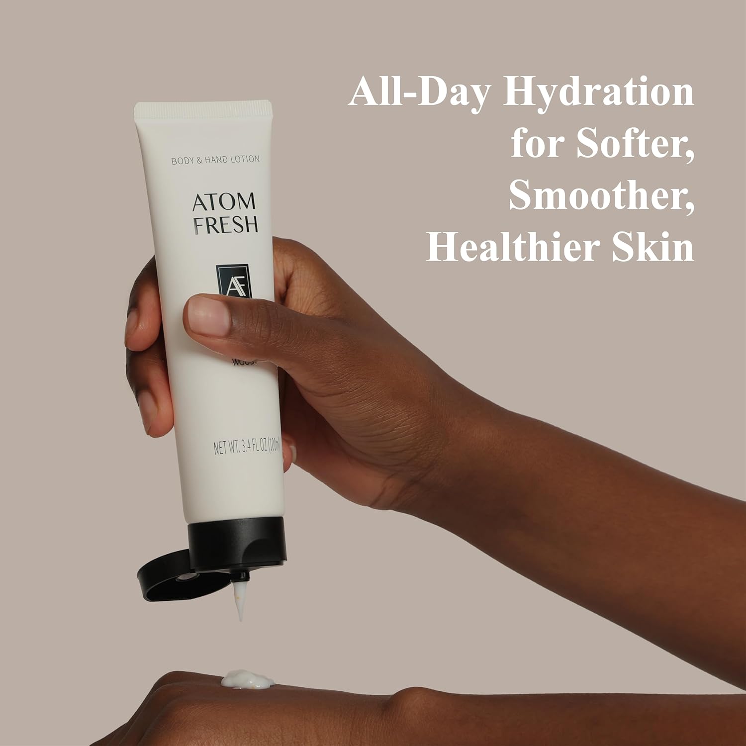 Atom Fresh Hand Cream for Women, Comfy Woody | Deep Repair Hand Lotion with Ceramides & Niacinamide | Strengthens Skin Barrier & Soothes Dry, Sensitive Hands | Fast-Absorbing, Vegan (3.4 fl oz) - Image 3