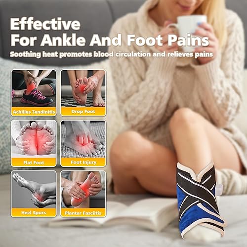 Miniatura 10 de Almohadillas térmicas para pies para mujeres y hombres, 2 unidades de envoltura térmica eléctrica de penetración profunda para aliviar el dolor de