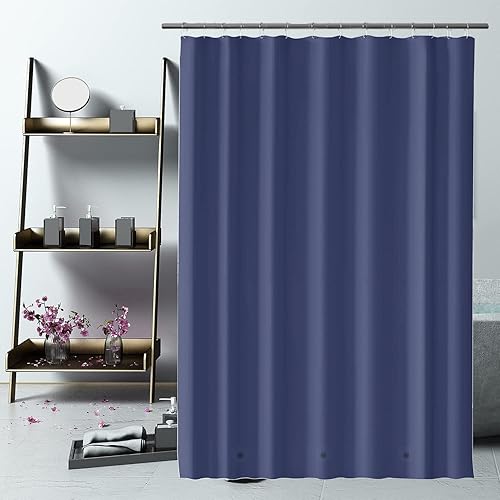 Miniatura 11 de Forro de cortina de ducha de 72 x 72 pulgadas, forro de ducha ligero de plástico impermeable 4G para baño, con agujeros de ojales y 3 pesos Estrella