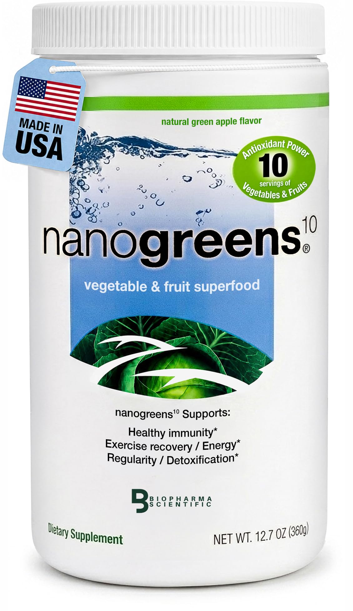 Biopharma Scientific NanoGreens Superfood Greens Powder