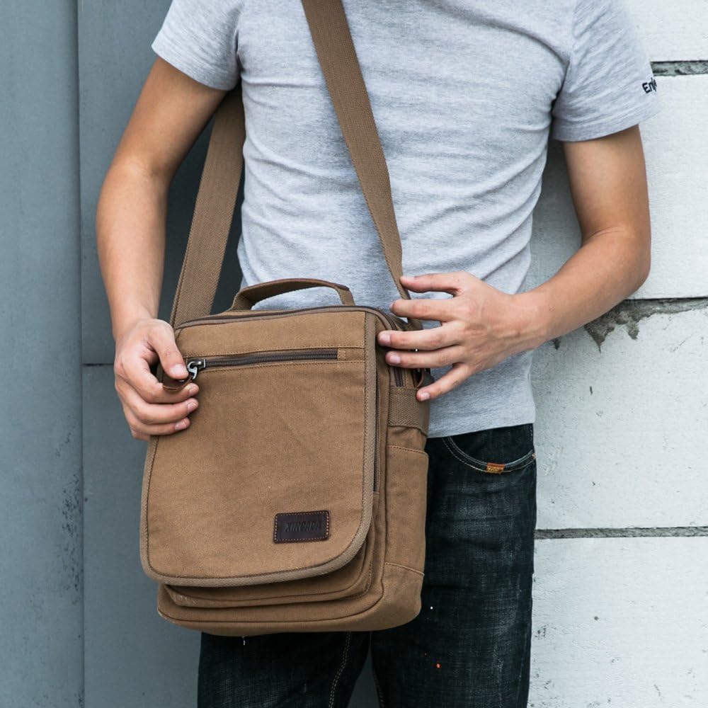 XINCADA Mens Bag Messenger Bag Canvas Shoulder Bags Travel Bag Man Purse Crossbody Bags for Work Business - Image 2