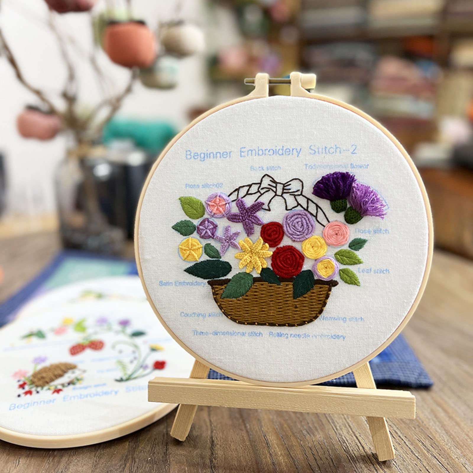 Amazon.co.jp: 刺繍ステッチ 初心者用練習刺繍キット 花柄刺繍