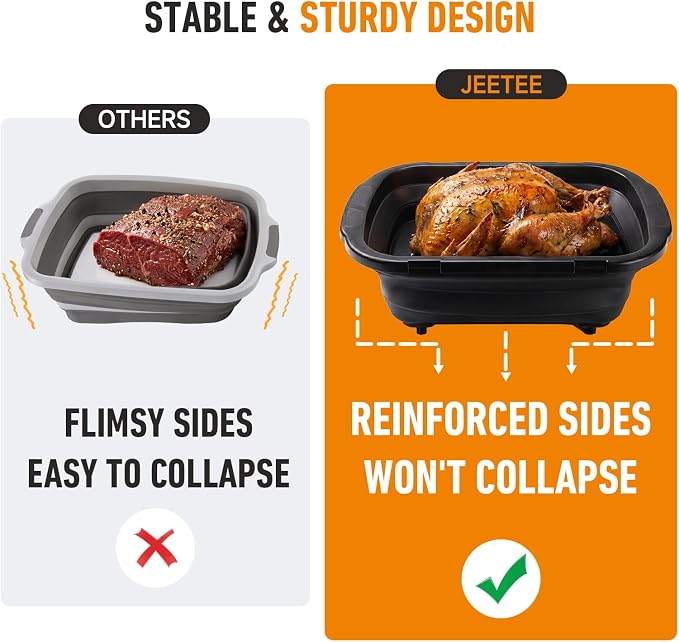 JEETEE Tupper plegable para BBQ con tapa, capacidad XL miniatura 3