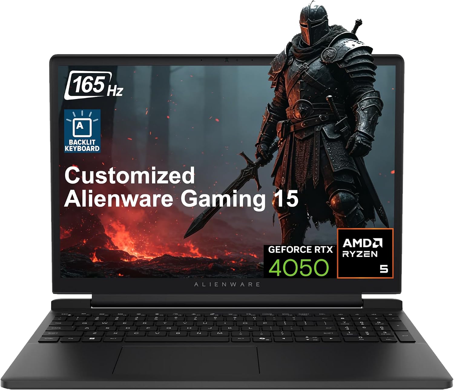 Customized Laptop Made with Dell Alienware 15 Gaming Laptop 15.3" WUXGA 165Hz AMD 6-core Ryzen 5 220 16GB/32GB/64GB DDR5 512GB/1TB/2TB/4TB SSD GeForce RTX 4050 Type-c Backlit Win11
