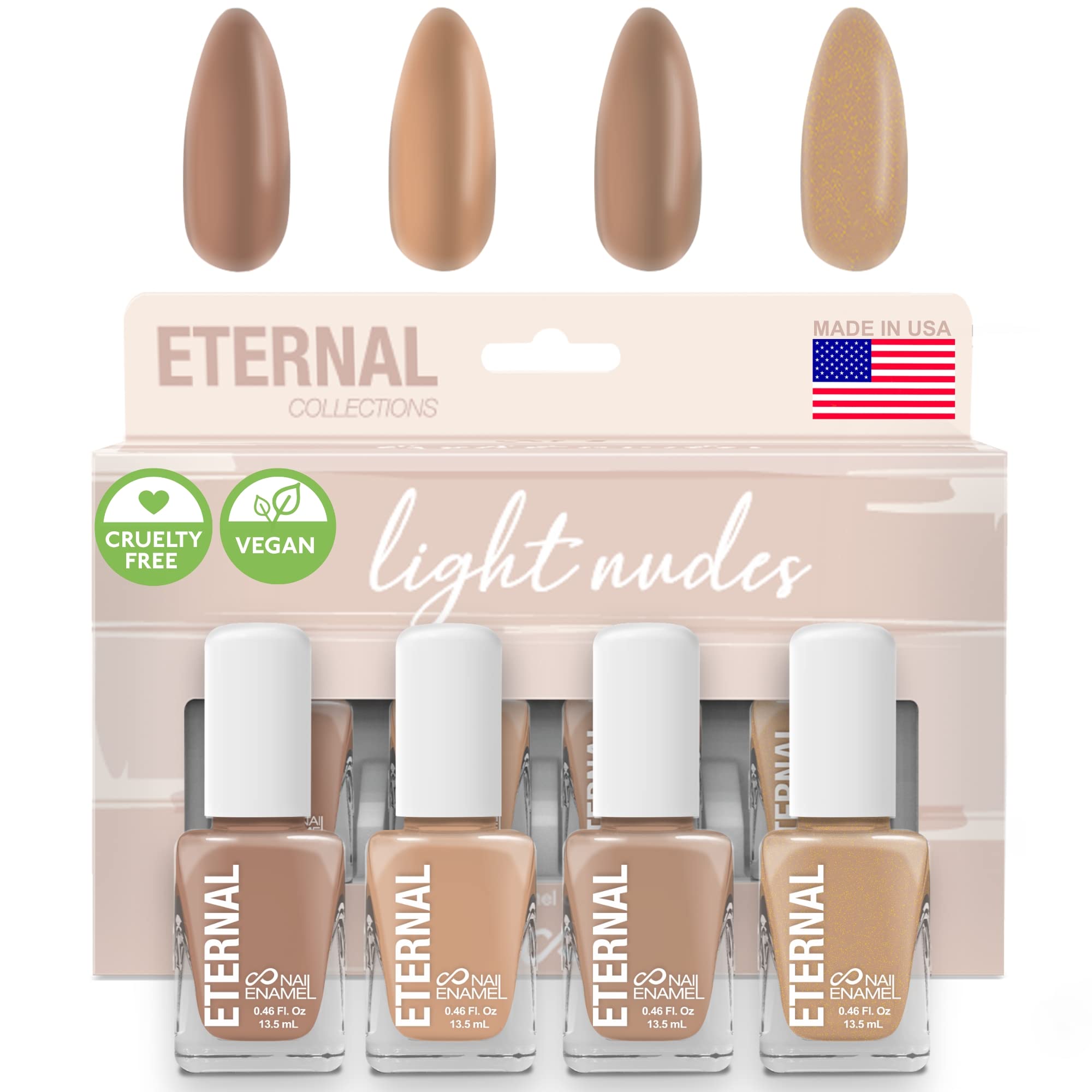 Eternal Nude Nail Polish Set for Women (LIGHT NUDES) - Brown Nail Polish Set for Girls | Lasting & Quick Dry Natural Nail Polish Kit for Home DIY