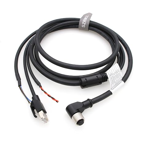 SZRMCC Livox Mid-360 Cable M12 Pin Female Aviation Plug 3 in 1 Splitter Data Sensor Cable for DJI Lidar Livox Mid-360 Mid-70 Avia Lidar (Right Angle 12 pin, 1m)
