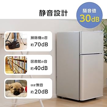 【新品】小型2ドア冷蔵庫 60L ホワイト 一人暮らし寝室オフィス　省エネ静音 Amazon | 冷蔵庫 60L 2ドア 冷凍庫付き 一人暮らし コンパクト 小型