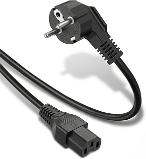 InLine Netzkabel, Schutzkontakt gewinkelt auf Warmgerätestecker C15 (IEC-60320) gerade, Typ H05RN-F, schwarz, 2m, 16810D