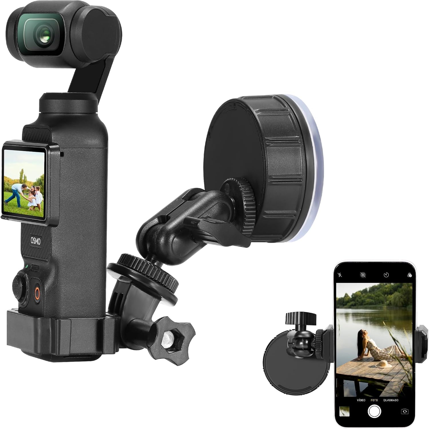 Suction Car Mount for DJI OSMO Pocket 3 GoPro Action...