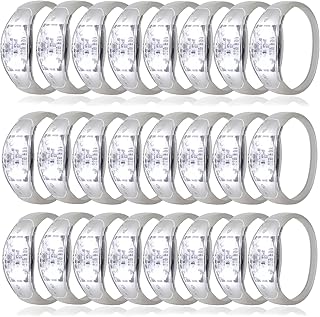 24 Pcs LED Glow Bracelets Sound Activated Bracelet Glow Bracelets with Flashing LED Strobe for Wedding,Carnival,Concerts , Night Events, Rave, Game Prizes, Birthday Party Favor (white)
