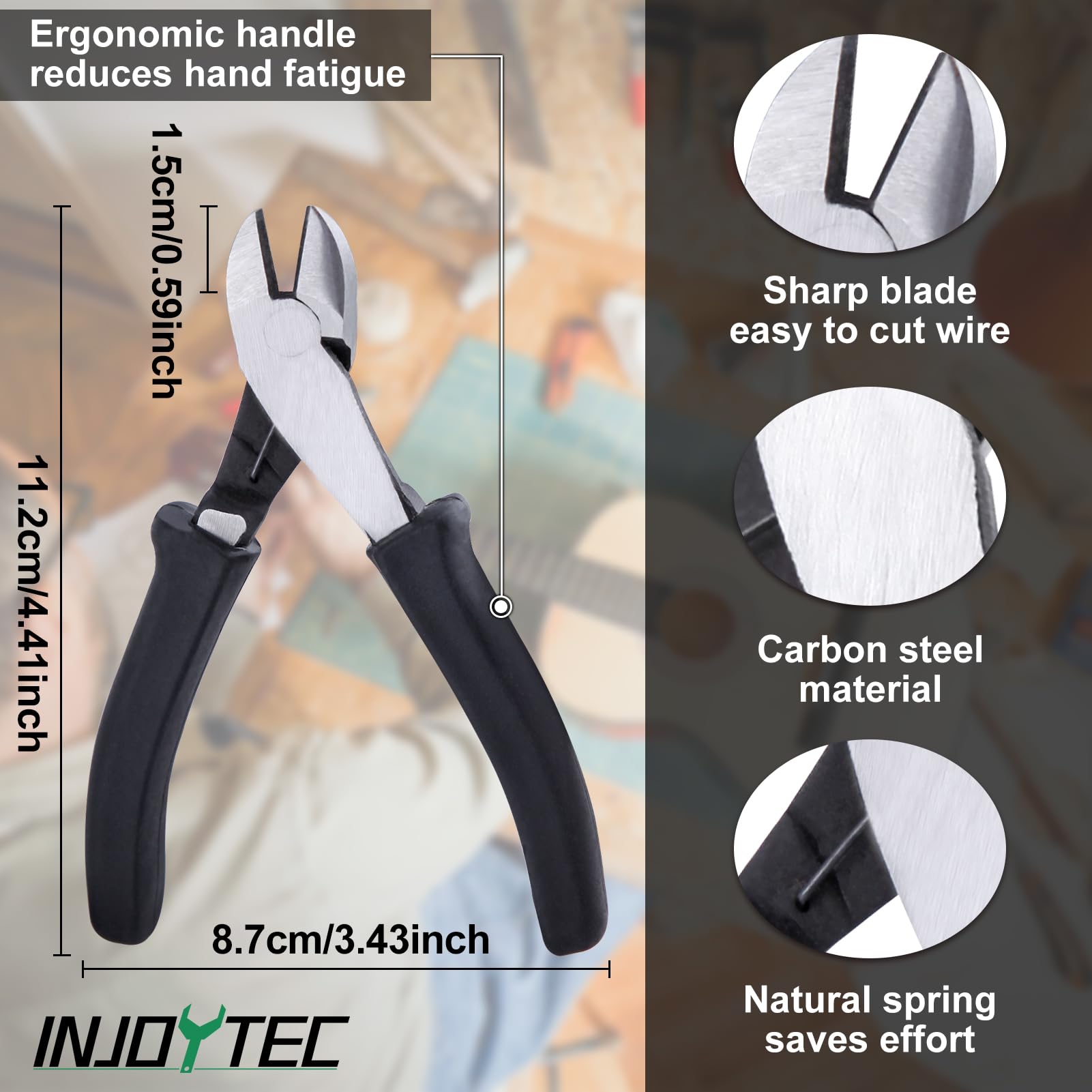 INJOYTEC 15pcs Guitar Repair Kit Mini Diagonal Nose Pliers Guitar String Cutter Guitar String Winder Guitar Pin Puller For Cutting Replacing Guitar Bass Strings - Image 2