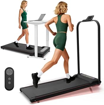 Walking Pad with Incline and Handle Bar,2in1 Upgrade Portable Under Desk Treadmill with Vibration Pad and Remote Control for Home Office Small Spaces