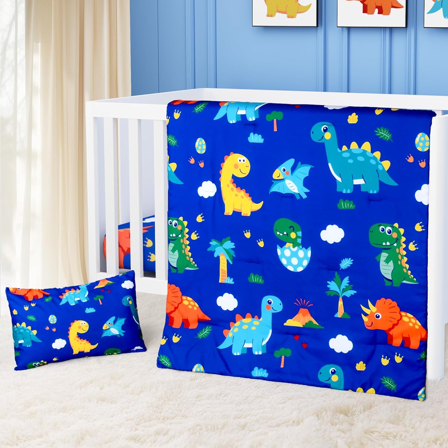 Cloele Dinosaur Crib Bedding Set – 3 Piece Baby Bedding