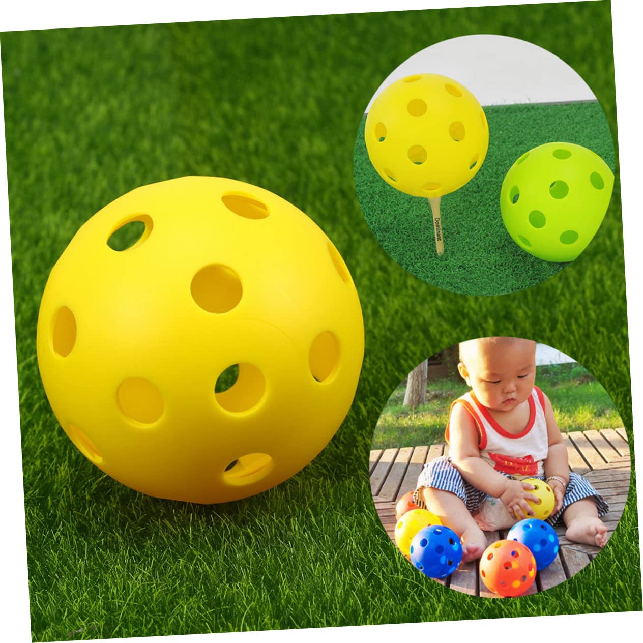 BESPORTBLE 100 Uds Pelota De Golf De Entrenamiento Bolas Huecas Poste De Empuje para Interior Pelotas De Práctica De Bateo De Golf para Interior a De De Entrenamiento as