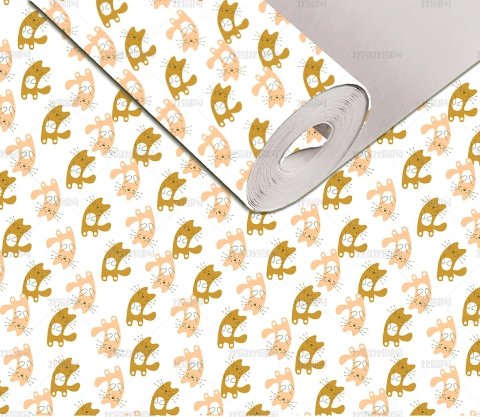 Papier Peint Autocollant Chat Dessin Animé Imperméable Rénovation Meuble Vinyle