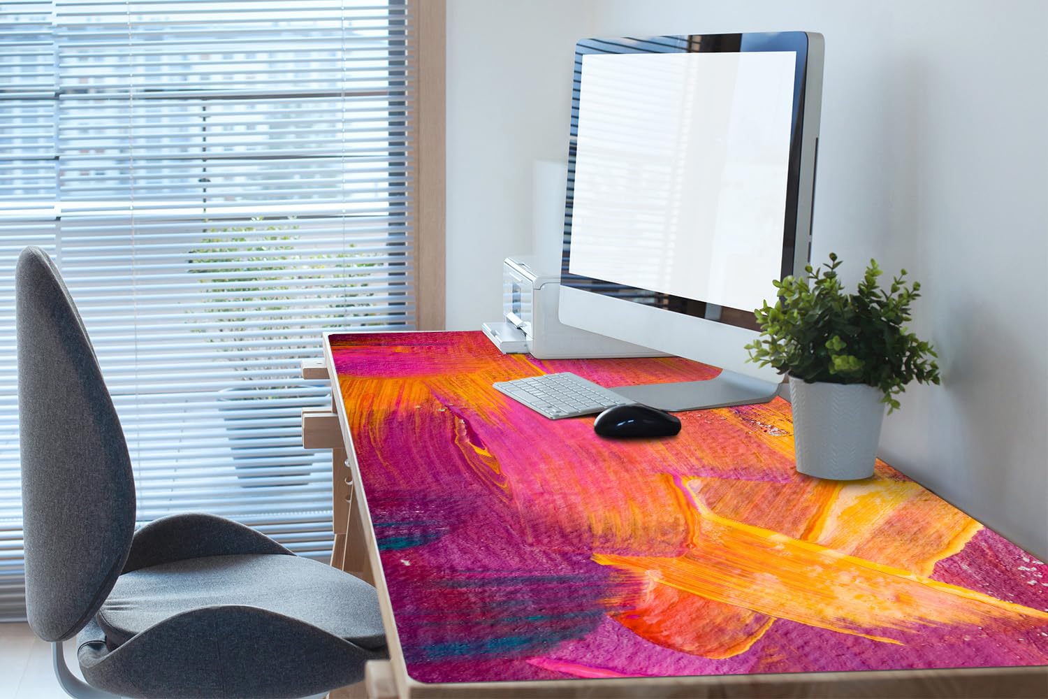 Sottomano da Scrivania 120x60 cm Facile da Pulire Antiscivolo Impermeabile per Ufficio e Casa in Vinile PVC Protezione e Decorazione Superficie Protettiva - Dipingere su tela