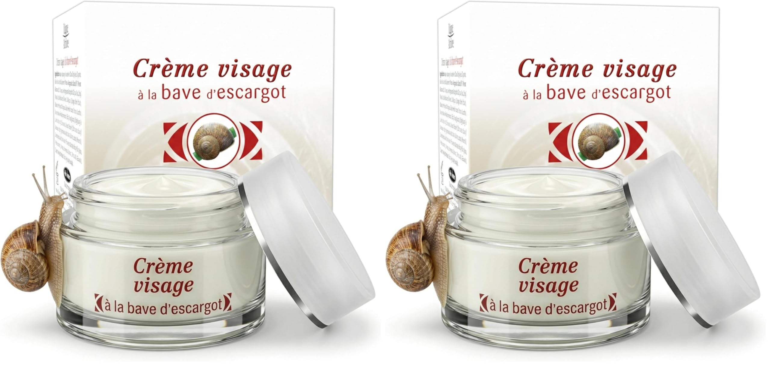 Creme Bave Escargot Visage, Creme Hydratante Visage Anti Age, Anti Rides | Avec Collagène Et Acide Hyaluronique Pour Peau Lumineuse | Api Nature 50 Ml, (Lot de 2)
