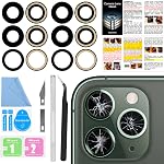 2PCS ASDAWN Back Rear Camera Lens Glass Replacement for iPhone 11 Pro and 11 Pro Max Camera Lens Replacement with Pre-Installed Adhesive + Installation Manual + Repair Tool Kit