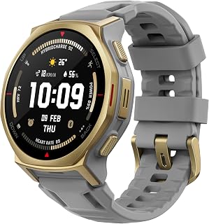 Amazfit T-Rex 3 Pro Outdoor Smartwatch 44 mm Saphir-AMOLED, Taschenlampe, Titanlünette, Dual-Band GPS, Offline-Karten, bis zu 17 Tage Akku, 10 ATM, 180+ Sportmodi, Android & iPhone, Arktisches Gold