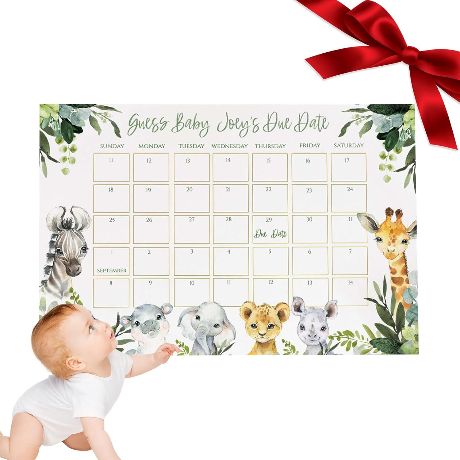 Birth Prediction Calendar, Funny Calendar Sign for Baby's Due Date